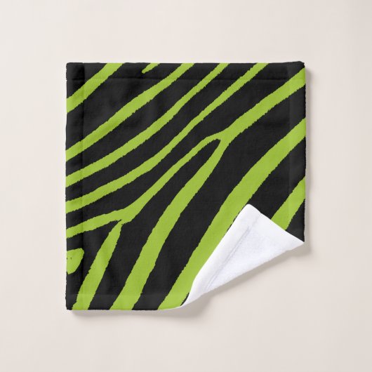 Serviette d'impression Neon Green Zebra (Gant de toilette)
