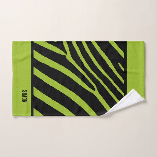 Serviette d'impression Neon Green Zebra (Serviette à main)