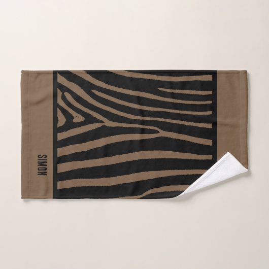 Serviette d'impression Zebra Brown (Serviette à main)