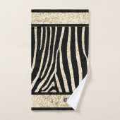 Serviette d'impression Zebra noir et or (Serviette à main)