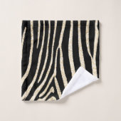 Serviette d'impression Zebra noir et or (Gant de toilette)