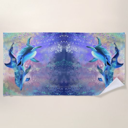 Serviette Dolphin Couple Beach (Devant)