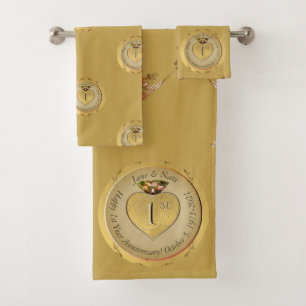 Serviette dorée ocre pour les 1ers ou 50èmes noces