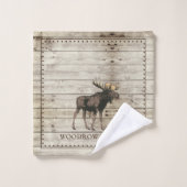 Serviette d'orignal en bois rustique (Gant de toilette)
