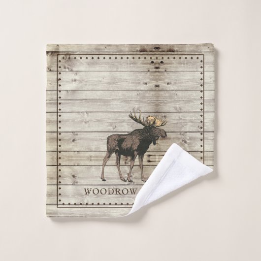 Serviette d'orignal en bois rustique (Gant de toilette)