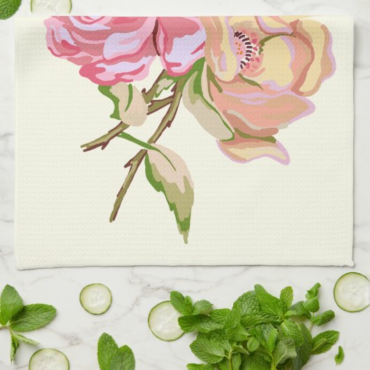 Serviette double Rose en ivoire de 16 po x 24 po (Plié)