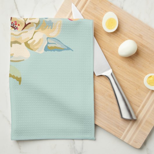 Serviette double Rose Robin's Oeuf Blue Kitchen (Quart Plié)