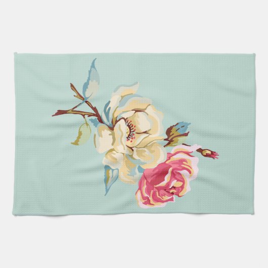 Serviette double Rose Robin's Oeuf Blue Kitchen (Horizontal)