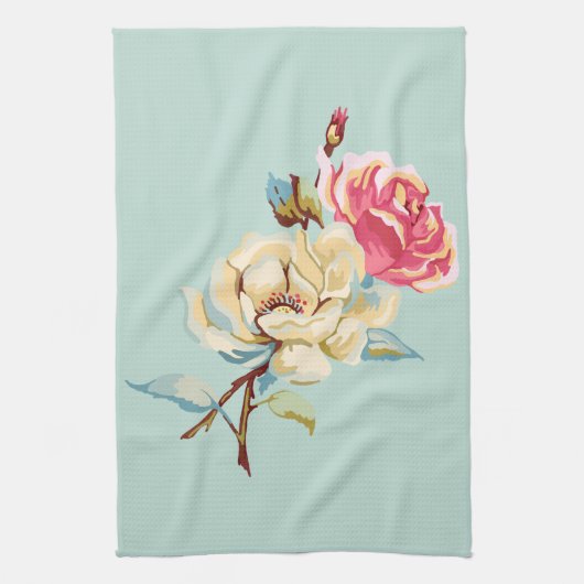 Serviette double Rose Robin's Oeuf Blue Kitchen (Vertical)