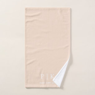 Serviette Douce Monogramme Nom Personnalisé