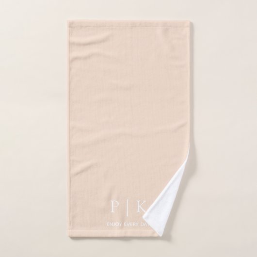 Serviette Douce Monogramme Nom Personnalisé (Serviette à main)