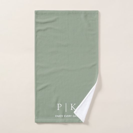 Serviette Douce Monogramme Nom Personnalisé (Serviette à main)