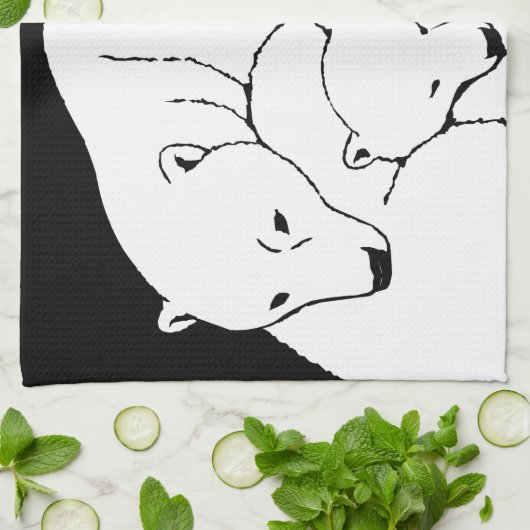 Serviette d'ours polaire Mère & Cubs Porter Servie (Plié)