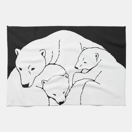 Serviette d'ours polaire Mère & Cubs Porter Servie (Horizontal)