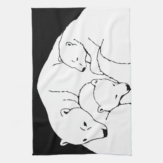 Serviette d'ours polaire Mère & Cubs Porter Servie (Vertical)