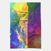 Serviette du paysage rural arc-en-ciel (Vertical)