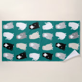 Serviette écossaise de plage pliée (Devant)