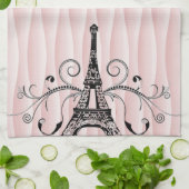 Serviette Eiffel rose Flourish Serviette de cuisin (Plié)