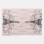Serviette Eiffel rose Flourish Serviette de cuisin (Horizontal)