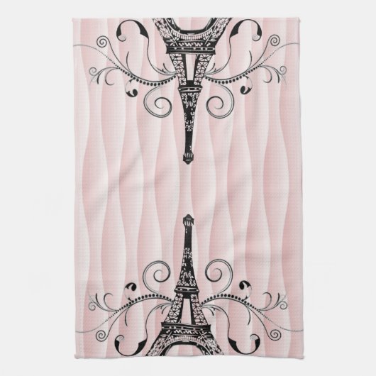 Serviette Eiffel rose Flourish Serviette de cuisin (Vertical)