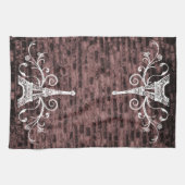 Serviette Eiffel Rose Serviette de cuisine Grunge (Horizontal)