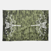 Serviette Eiffel Verte Serviette de cuisine Grunge (Horizontal)