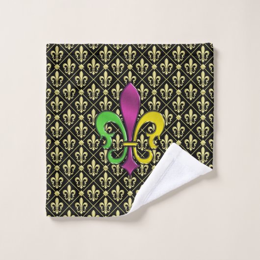 Serviette Élégante Colorée Fleur de Lis (Gant de toilette)