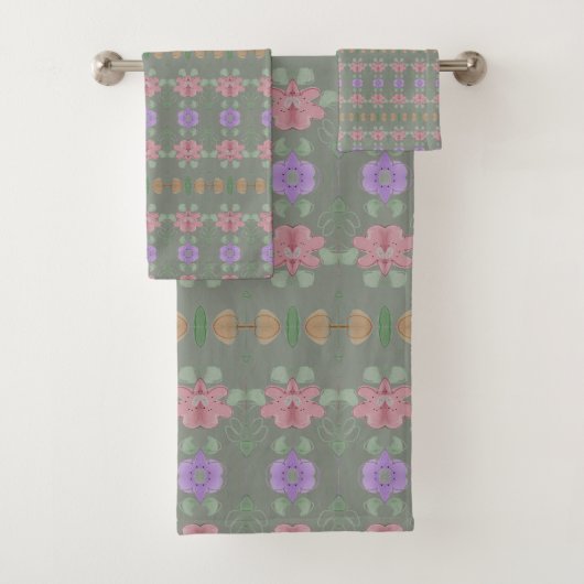 Serviette élégante Set avec vert gris (En situation)