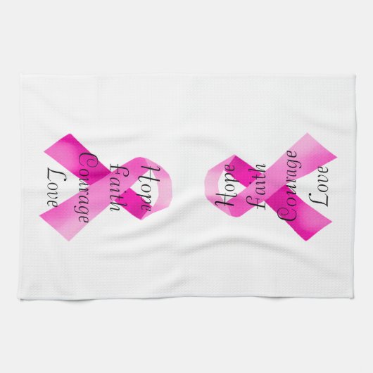 Serviette en fibre de ruban rose (Horizontal)