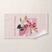 Serviette en fleurs de Camellia rose (Serviette à main)