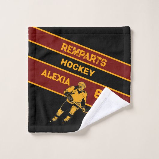 Serviette en linge de Hockey personnalisée (Gant de toilette)