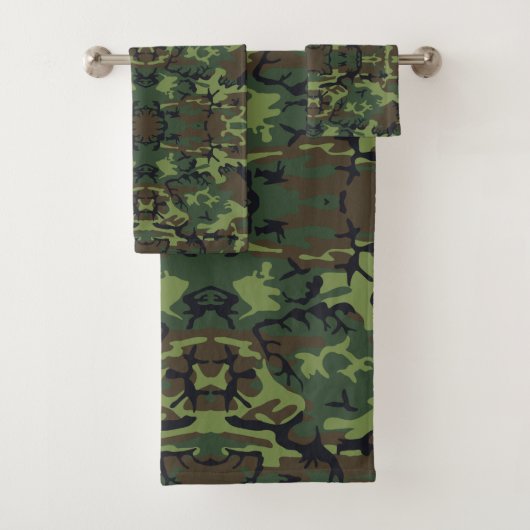 serviette en lots camouflage vert (En situation)