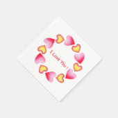 Serviette En Papier С te romantique Je t'aime Saint Valentin (Coin)