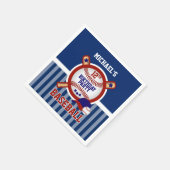 Serviette En Papier 00e fête d'anniversaire - Baseball - Bleu foncé (Coin)