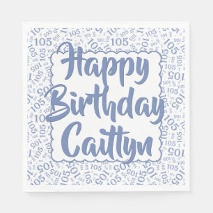 Serviette En Papier 05 Numéro d'anniversaire Motif Saint-Jacques Bleu/