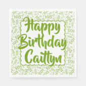 Serviette En Papier 05 Numéro d'anniversaire Motif Saint-Jacques Vert/ (Devant)