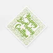 Serviette En Papier 05 Numéro d'anniversaire Motif Saint-Jacques Vert/ (Coin)
