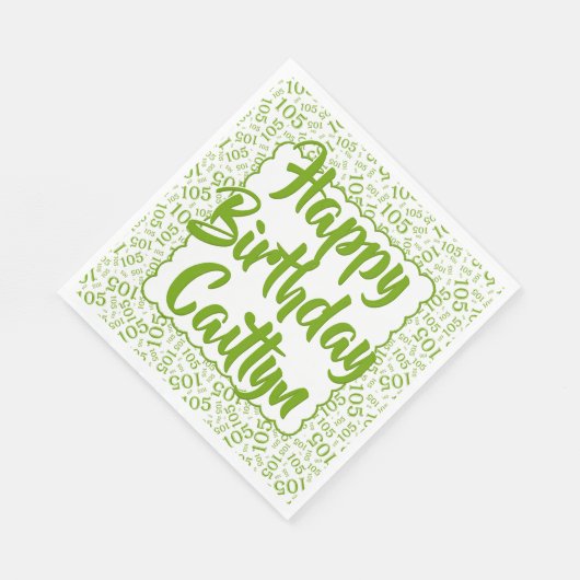 Serviette En Papier 05 Numéro d'anniversaire Motif Saint-Jacques Vert/ (Coin)