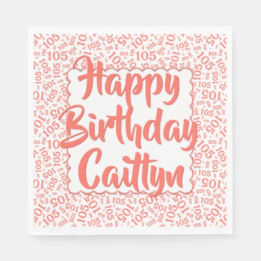 Serviette En Papier 05 Numéro d'anniversaire Motif St Jacques Corail/B (Devant)