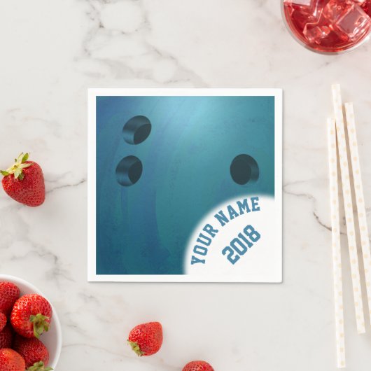 Serviette En Papier 06of12 Blue Bowling Ball serviettes à thème (En situation)