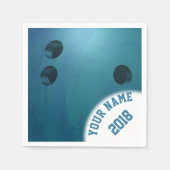 Serviette En Papier 06of12 Blue Bowling Ball serviettes à thème (Devant)