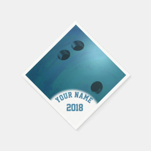 Serviette En Papier 06of12 Blue Bowling Ball serviettes à thème