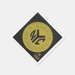 Serviette En Papier 06of12 New York Jeton serviettes à thème