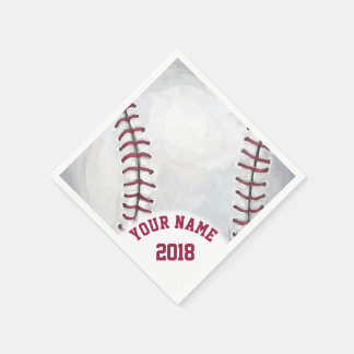 Serviette En Papier 06of12 Serviettes à thème de baseball noir et roug