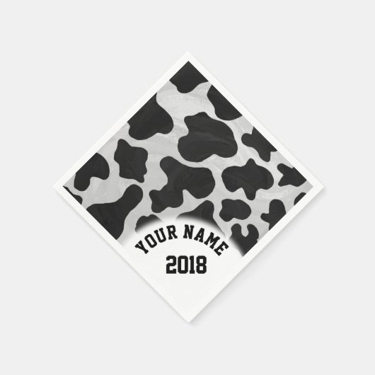 Serviette En Papier 06of12 Serviettes à thème Vache noire et blanche (Coin)