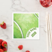 Serviette En Papier 06of12 Serviettes Thématiques De Tennis Vert (En situation)