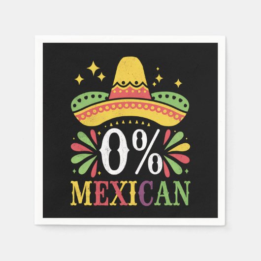 Serviette En Papier 0% Mexicain Zéro Pour Cent Drôle Cinco De Mayo (Devant)