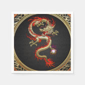 Serviette En Papier [100] Dragon chinois d'or Fucanglong (Devant)