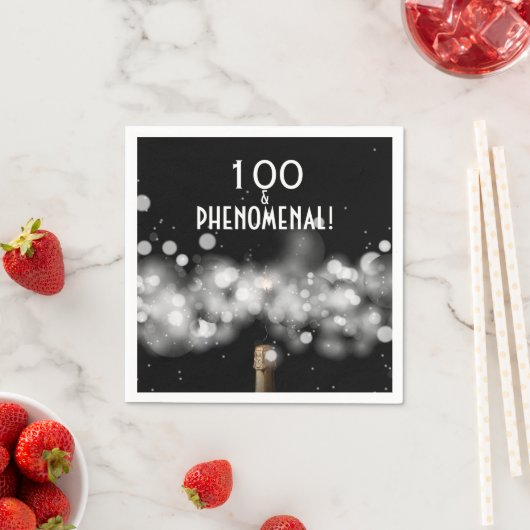 Serviette En Papier 100 et Phenomenal Champagne Party Napkins (En situation)