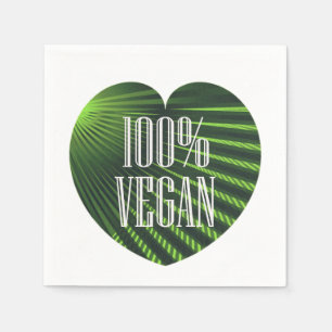Serviette En Papier 100% Vegan - Motivant Slogan Coeur Vert